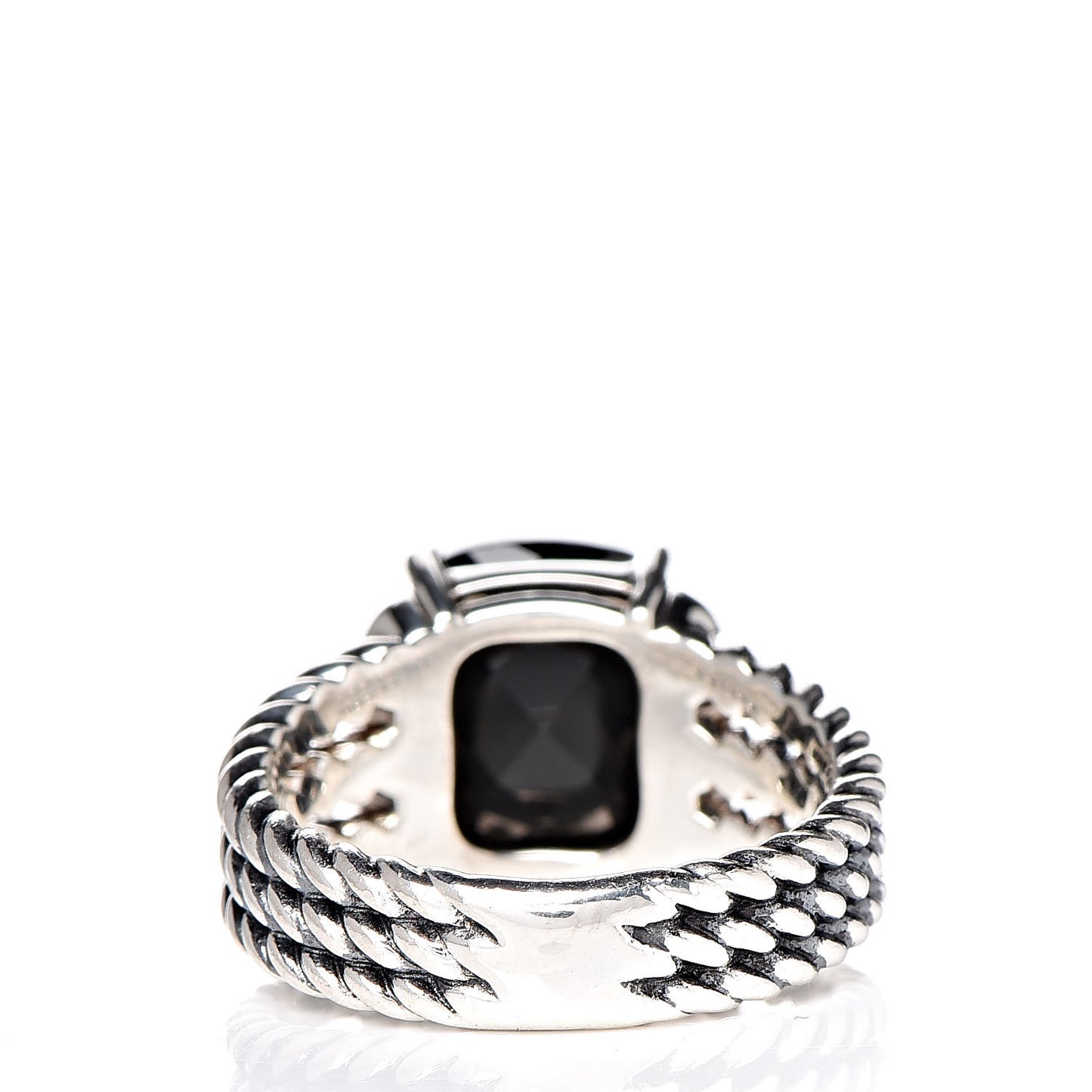 Sterling Silver Diamond Black Onyx 10mm Petite Wheaton Ring 49 5
