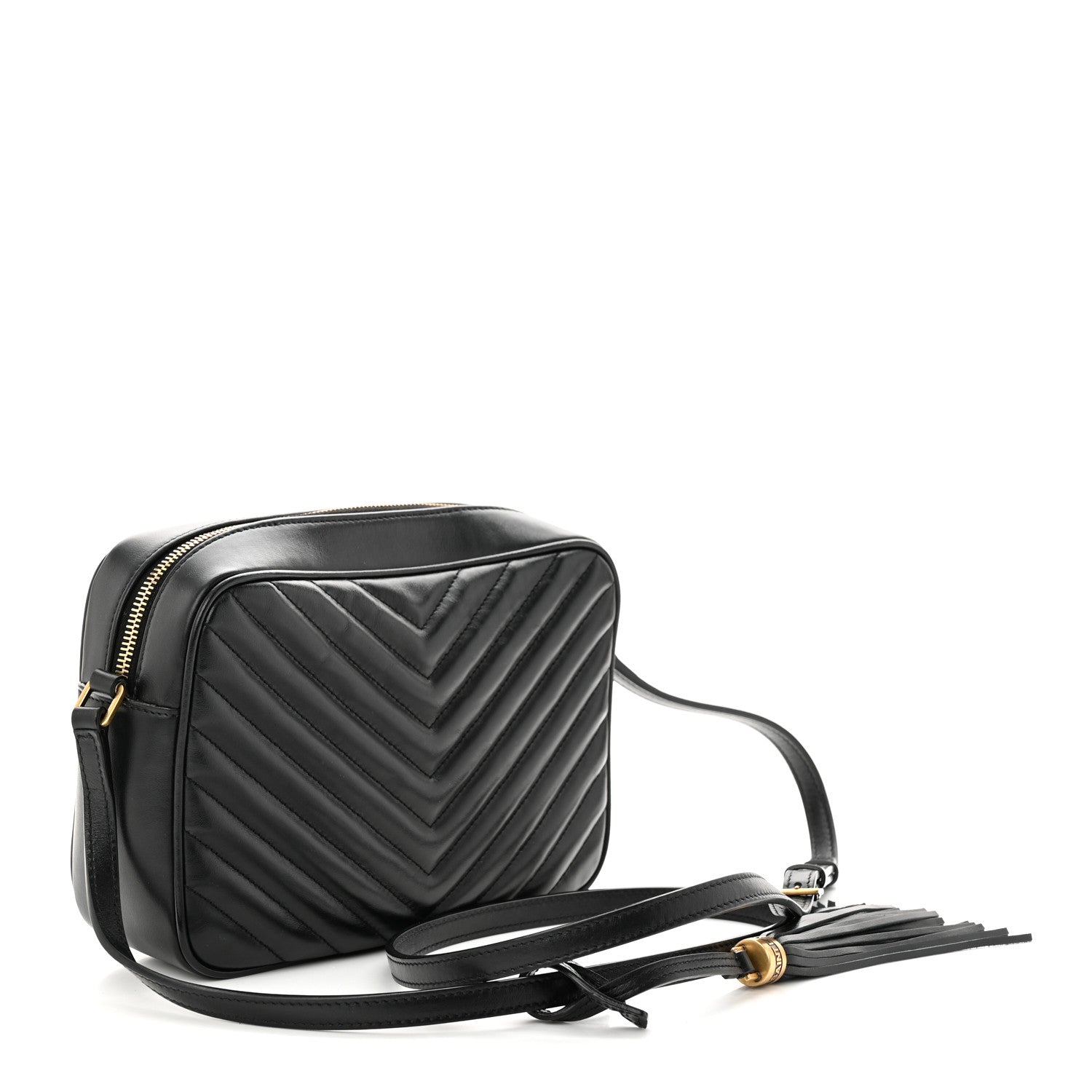 Saint Laurent Calfskin Matelasse Monogram Lou Camera Bag Black 3 of 11