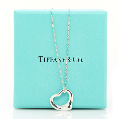 Tiffany Sterling Silver 16mm Elsa Peretti Open Heart Pendant Necklace 6 of 6