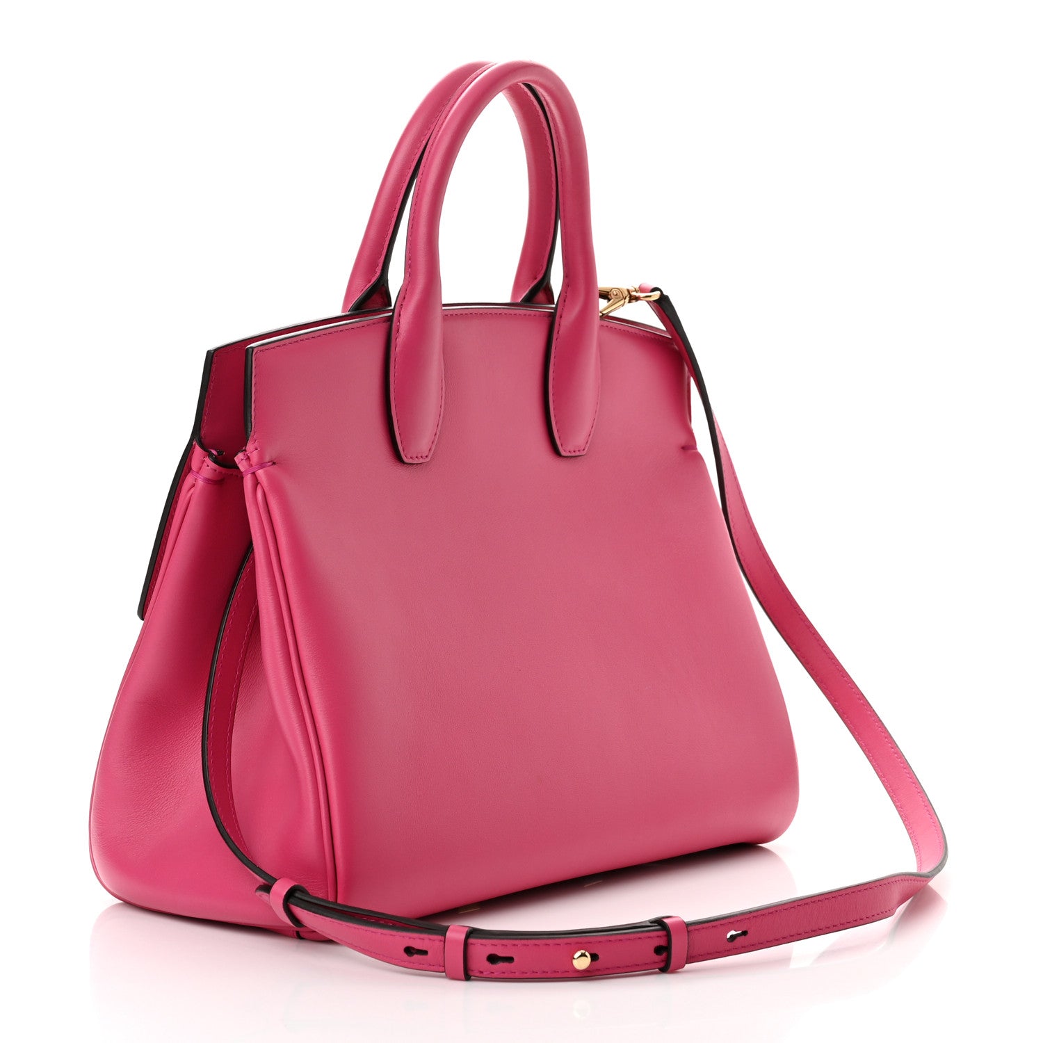 Salvatore Ferragamo Calfskin Medium Studio Bag Hot Pink 2 of 7