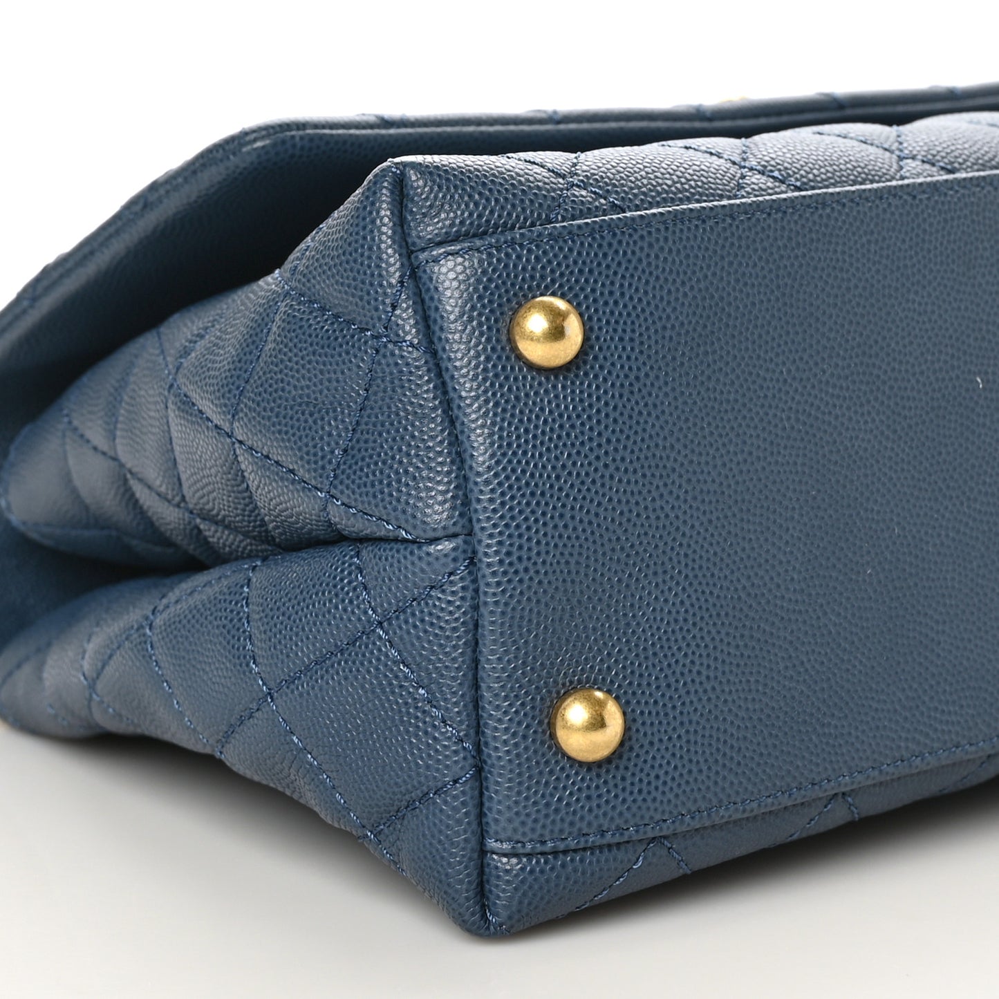 Caviar Quilted Small Coco Handle Flap Blue
