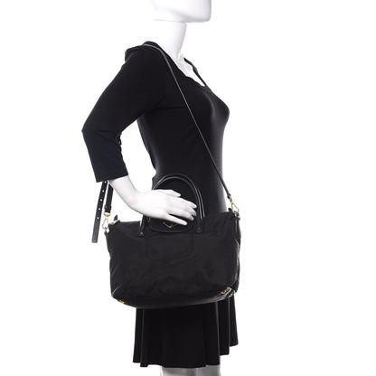 Prada Tessuto Nylon Saffiano Tote Black 2 of 11
