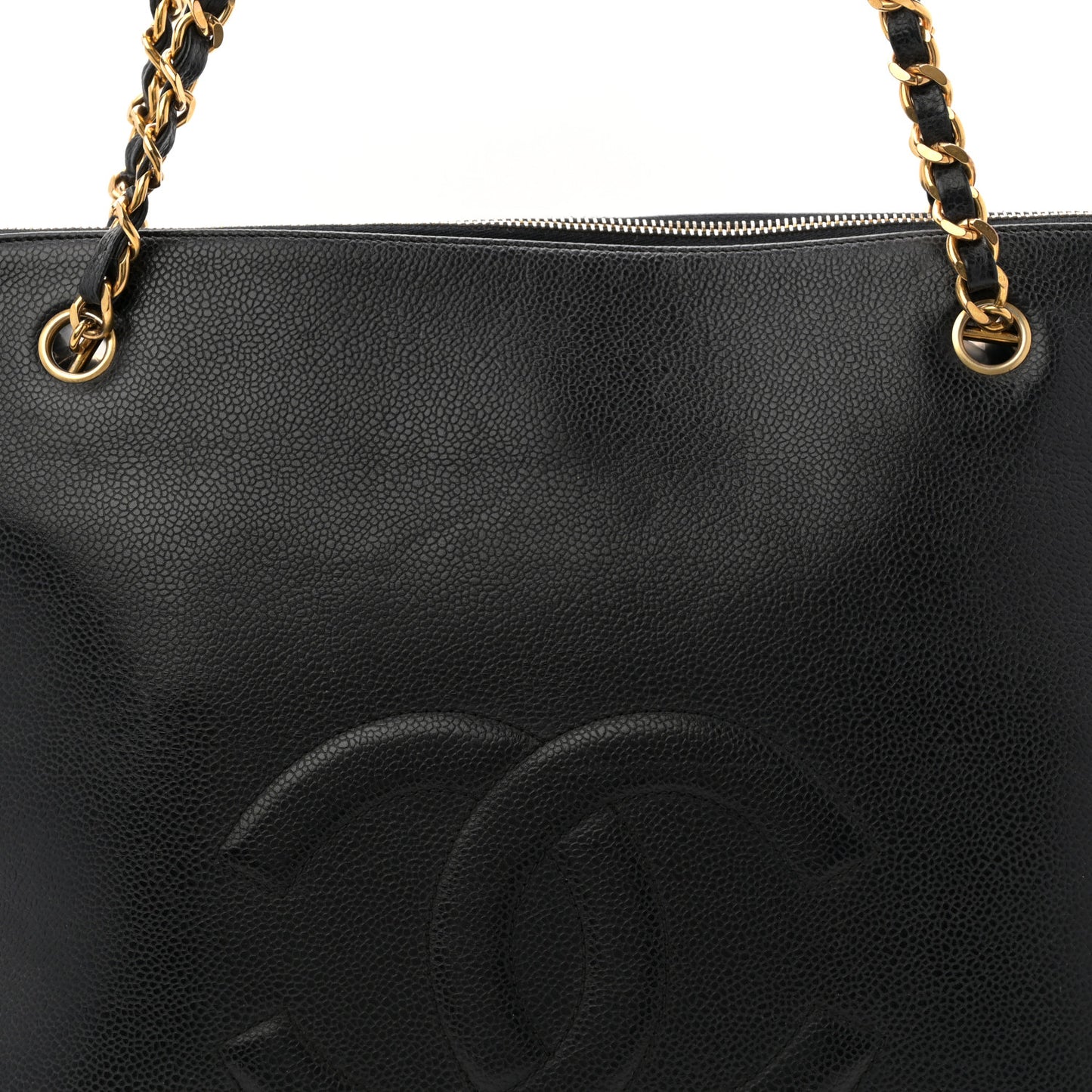 Caviar Large CC Shoulder Bag Black Black