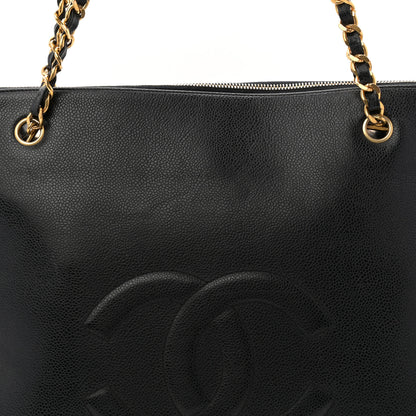 Chanel Caviar Large CC Shoulder Bag Black Black 8 of 10