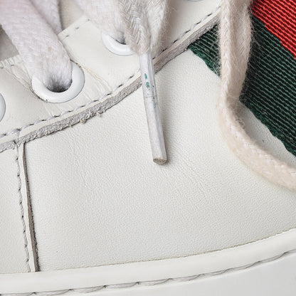 Gucci Calfskin Ayers Bee Embroidered Womens Ace Sneakers 36 White Green 20 of 21