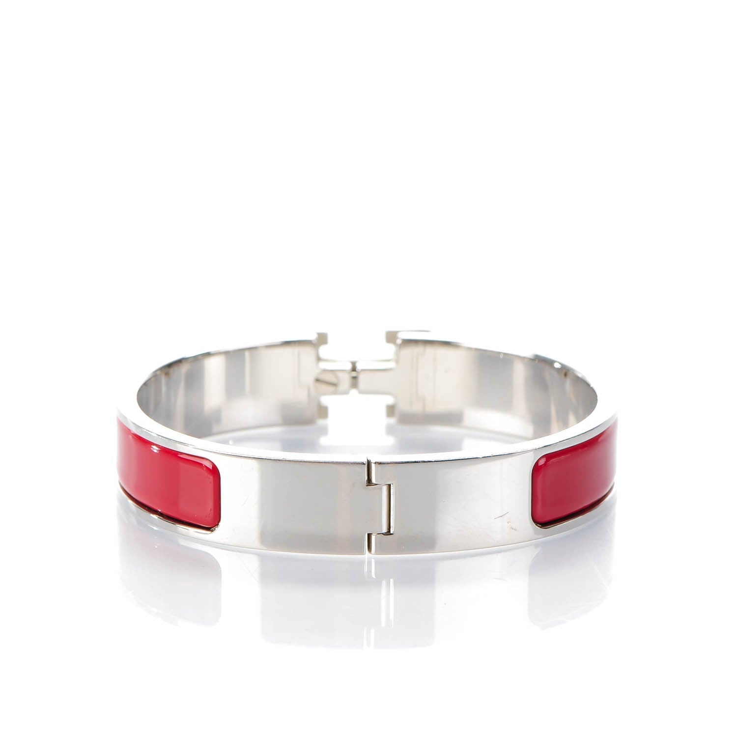 Hermes Enamel Narrow Clic Clac H Bracelet PM Rouge 3 of 5