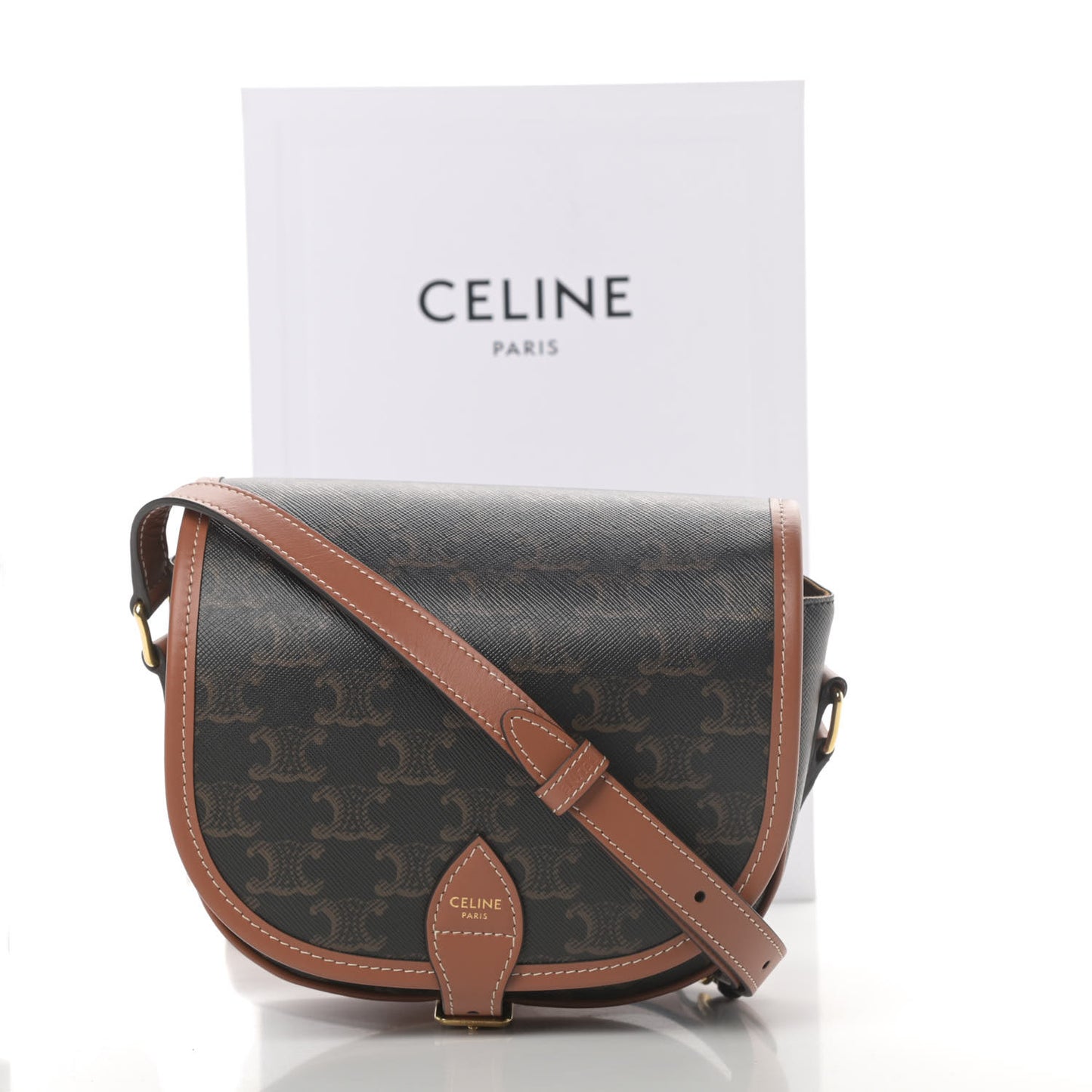 Triomphe Canvas Medium Folco Bag Tan