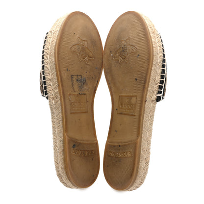 Gucci Monogram Matelasse GG Marmont Espadrille 20mm Slide Sandals 38 Beige Ebony Black 6 of 9