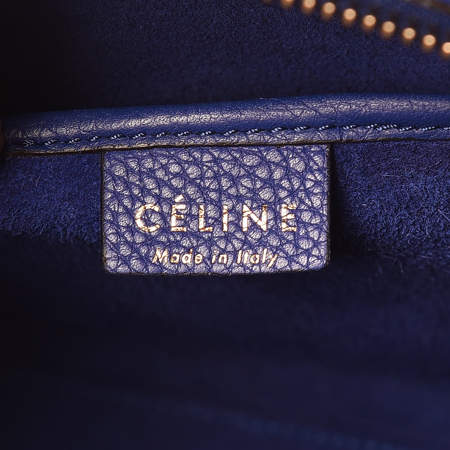 Celine Drummed Calfskin Nano Luggage Indigo 6 of 14