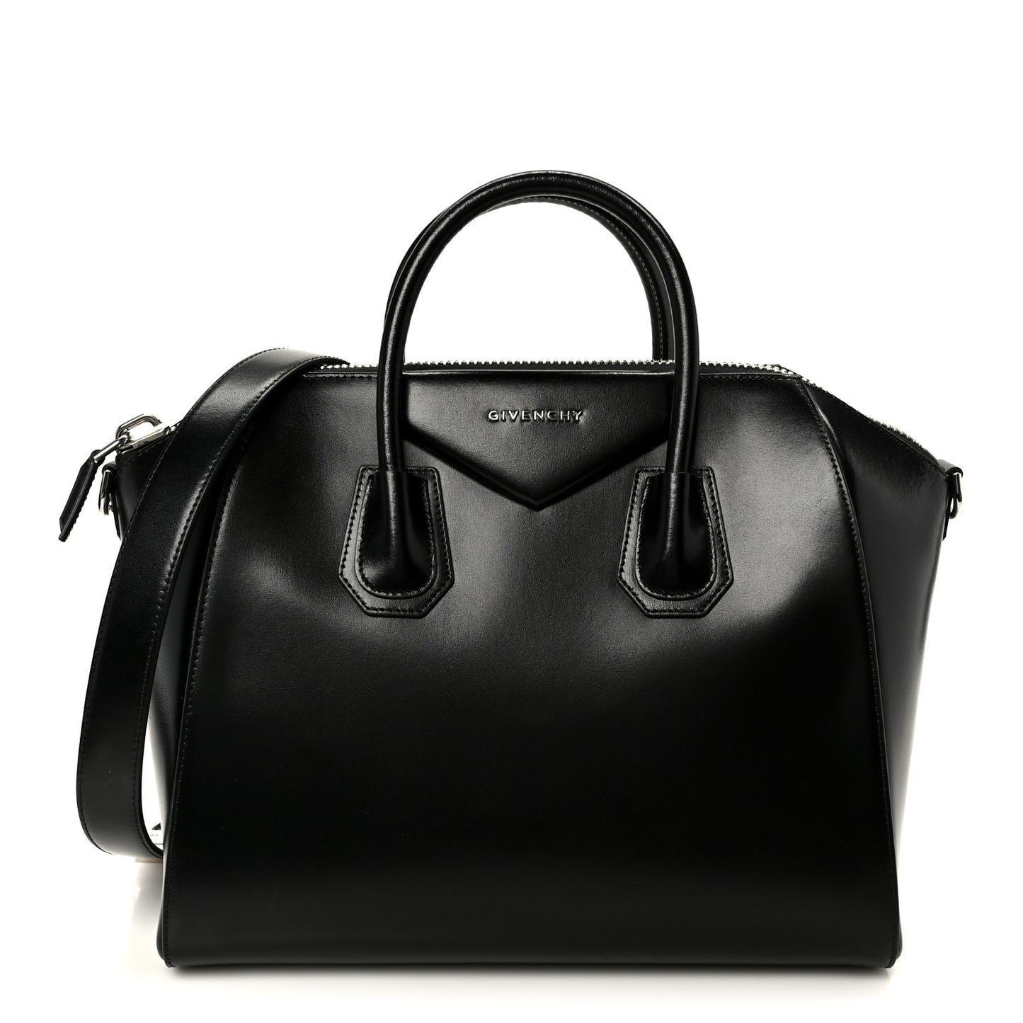 Shiny Lord Calfskin Medium Antigona Black