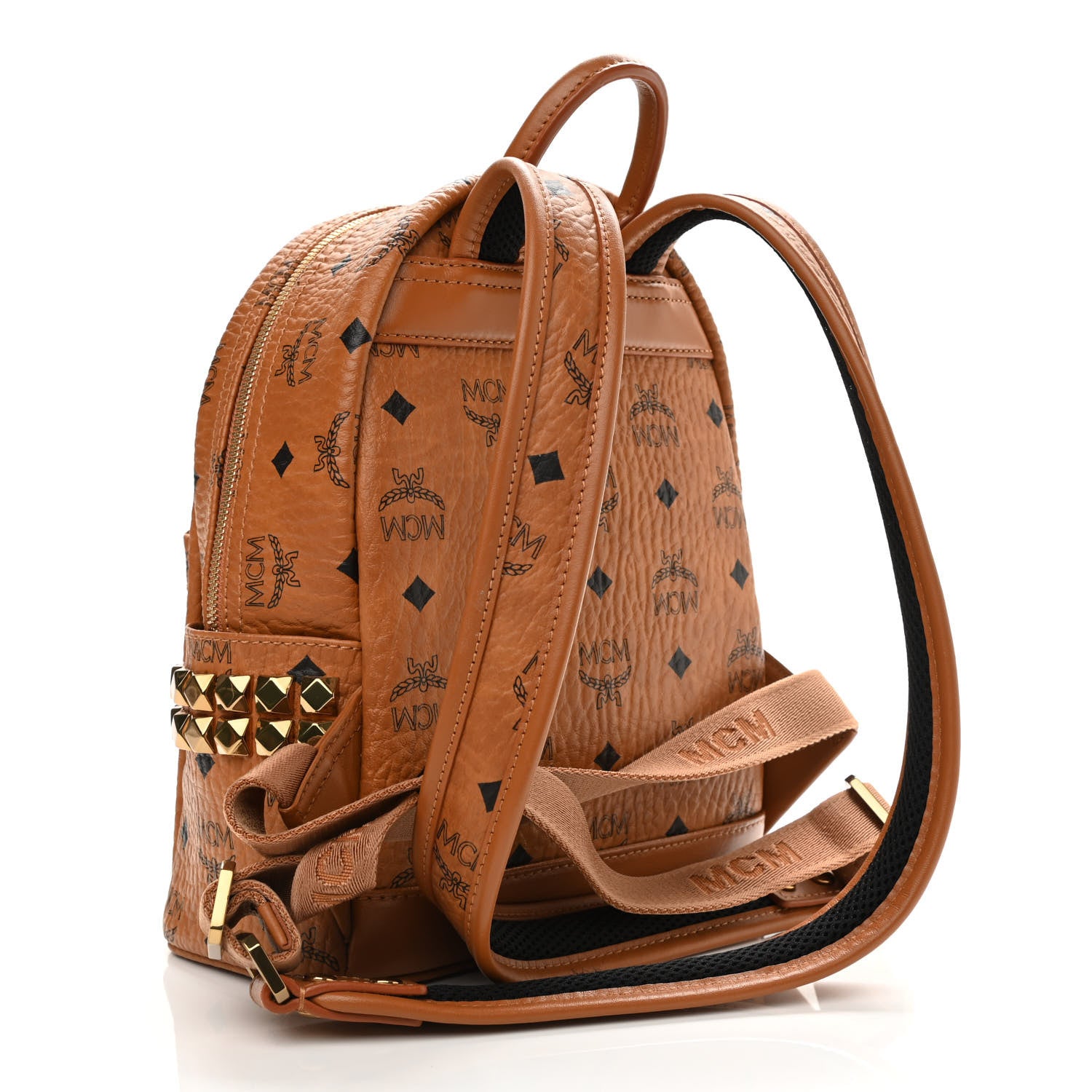 MCM Visetos Side Stud Mini Stark Backpack Cognac 4 of 20