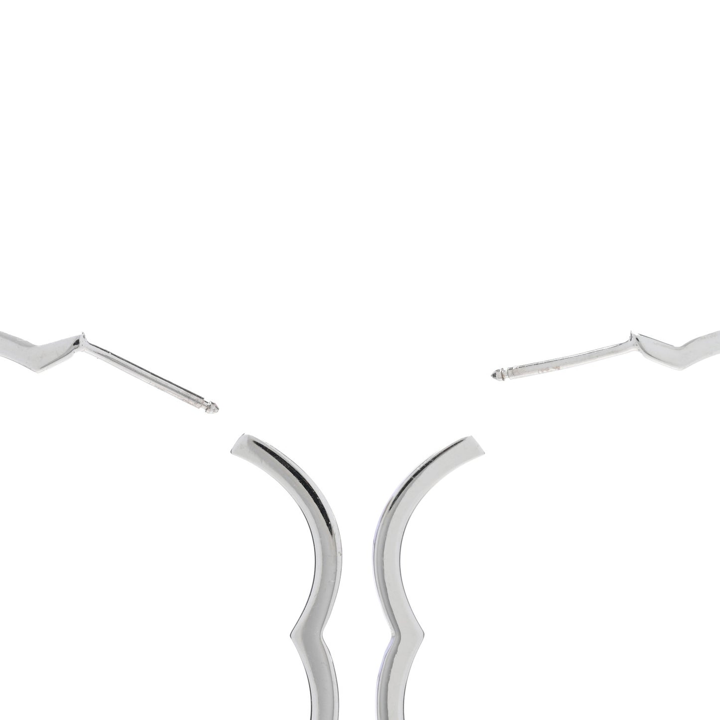 18K White Gold Large Profil de Camelia Hoop Earrings