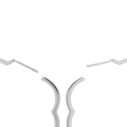 Chanel 18K White Gold Large Profil de Camelia Hoop Earrings 3 of 4