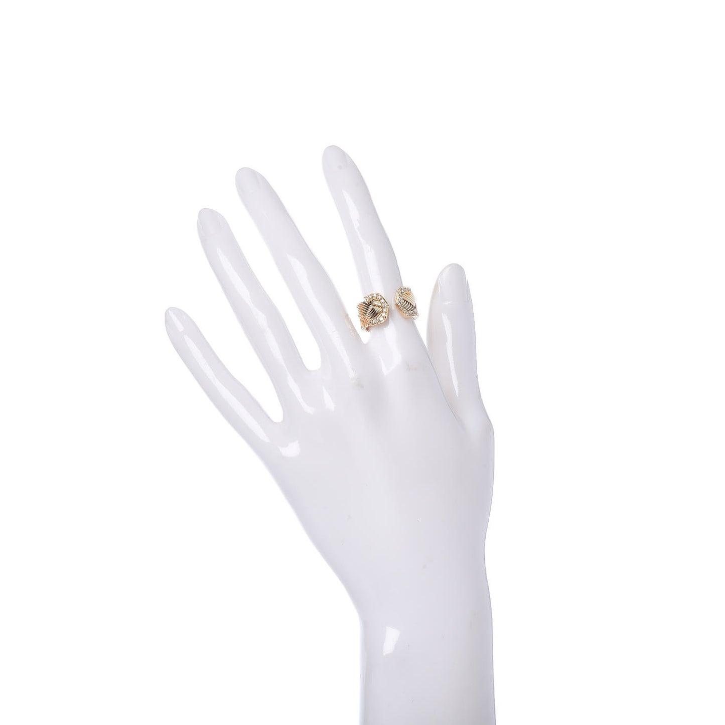 18K Yellow Gold Diamond C De Ring 51 5.75