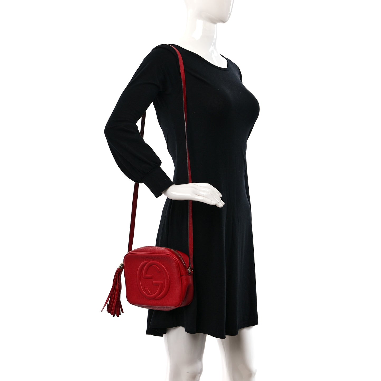 Pebbled Calfskin Small Soho Disco Bag Tabasco Red
