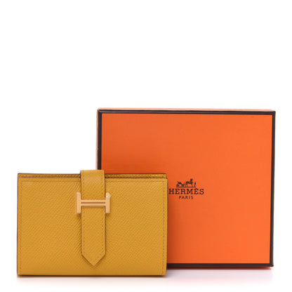 Hermes Epsom Bearn Card Holder Wallet Jaune Ambre 8 of 8