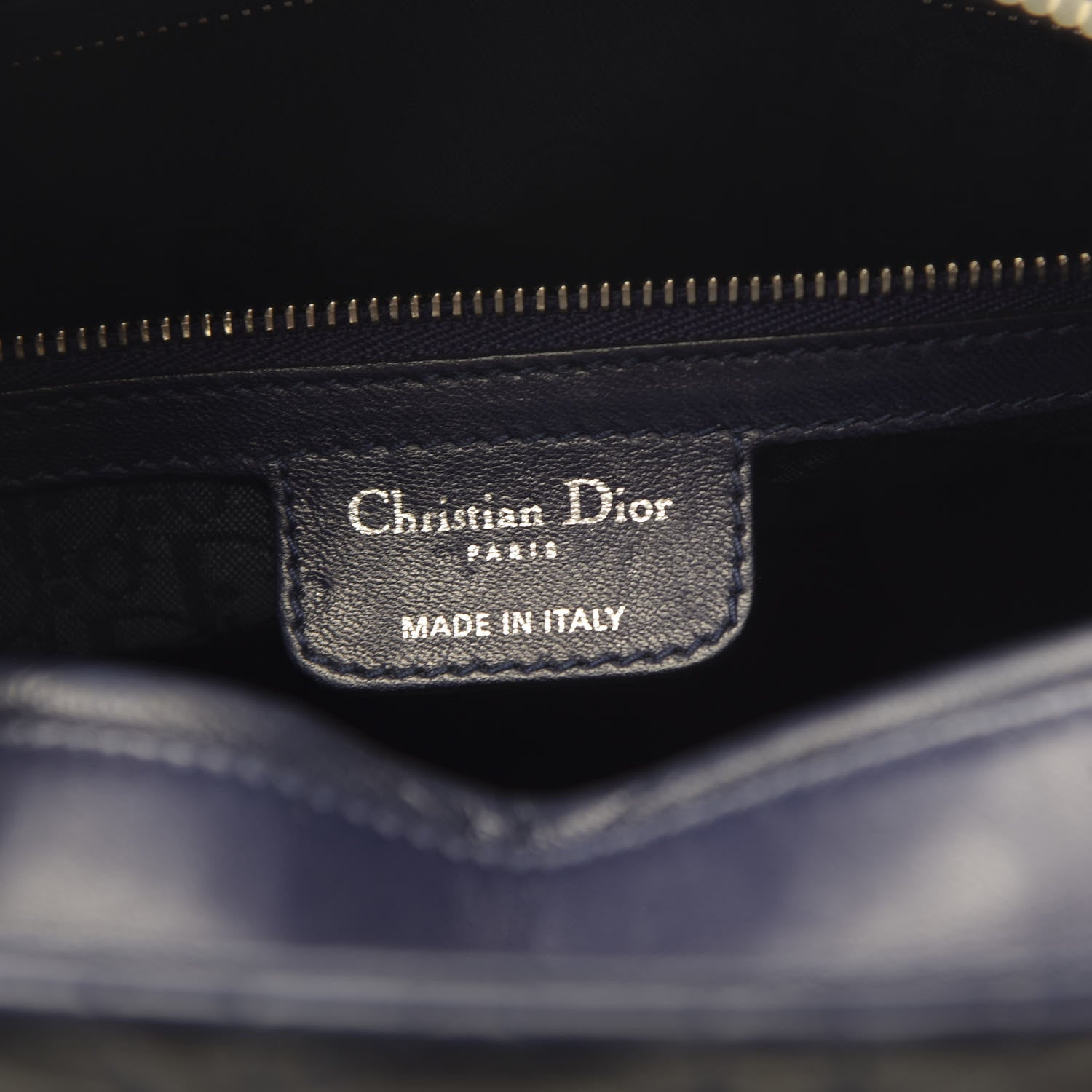 Christian Dior Lambskin Cannage Large Lady Dior Navy Blue 6 of 11