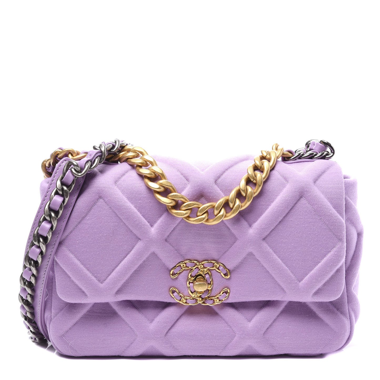 Jersey Lambskin Quilted Medium 19 Light Flap Purple