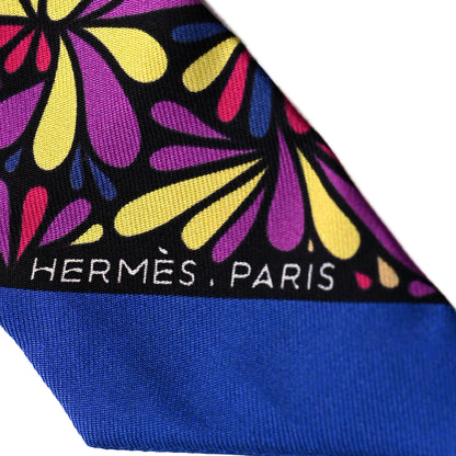 Hermes Silk Millefleurs du Mexique Twilly Violet Noir Jaune 3 of 4