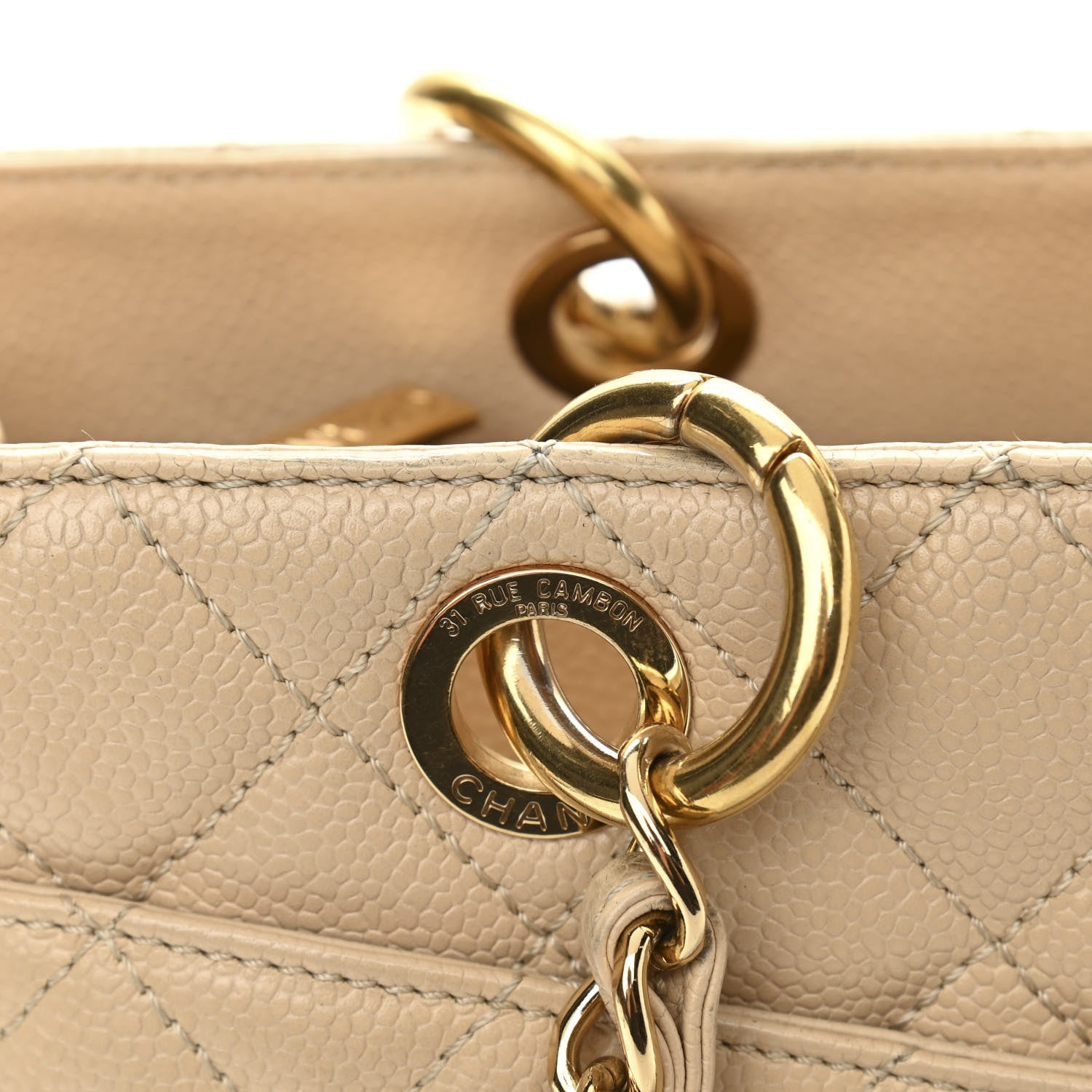 Chanel Caviar Quilted Grand Shopping Tote GST Beige Clair 11 of 15