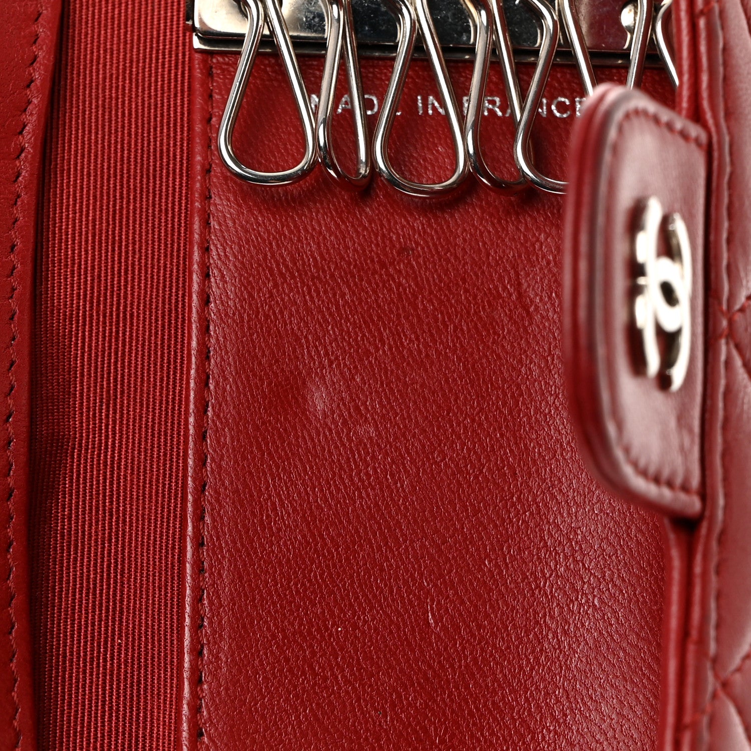 Chanel Lambskin Quilted 6 Key Holder Red 12 of 13