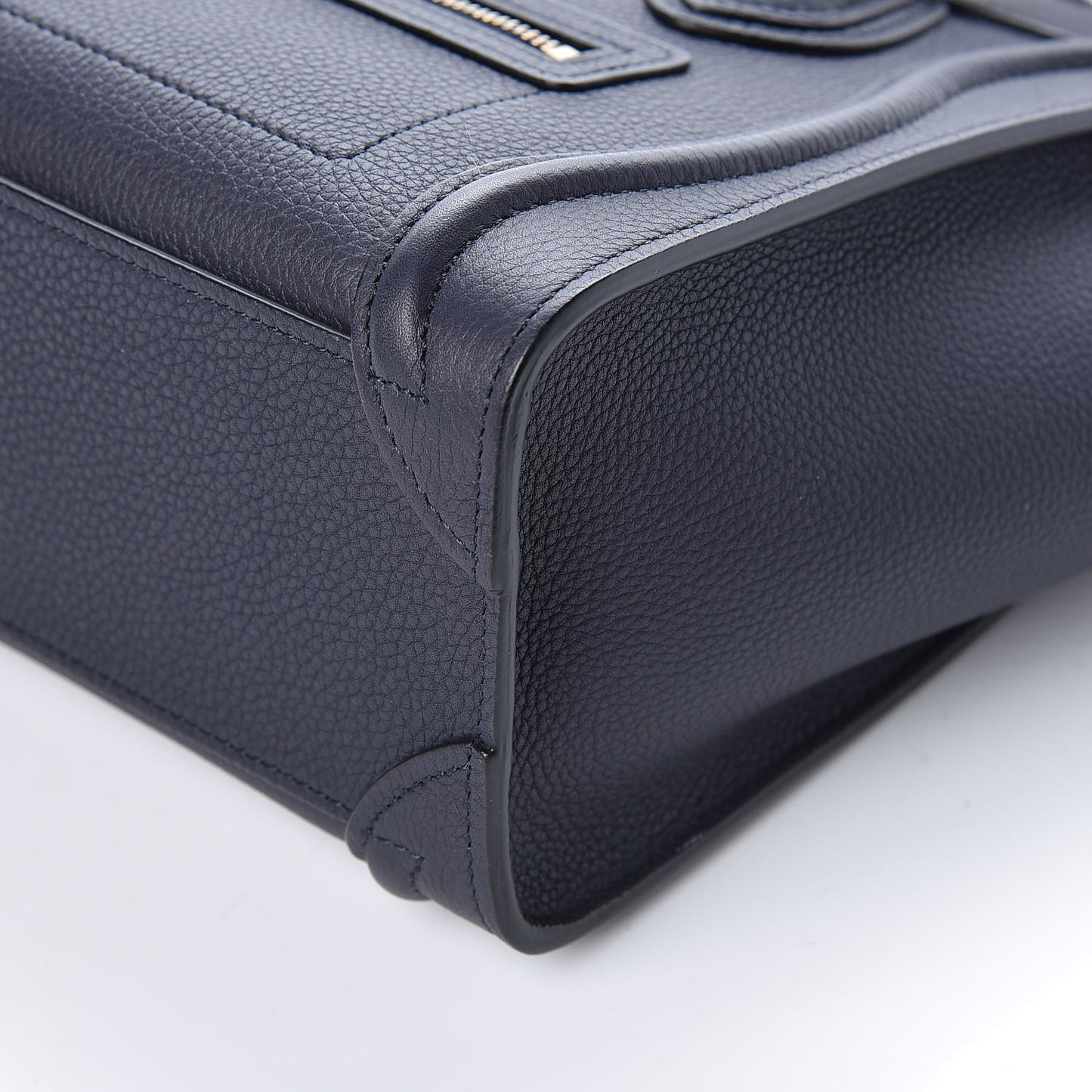 Drummed Calfskin Nano Luggage Navy Blue