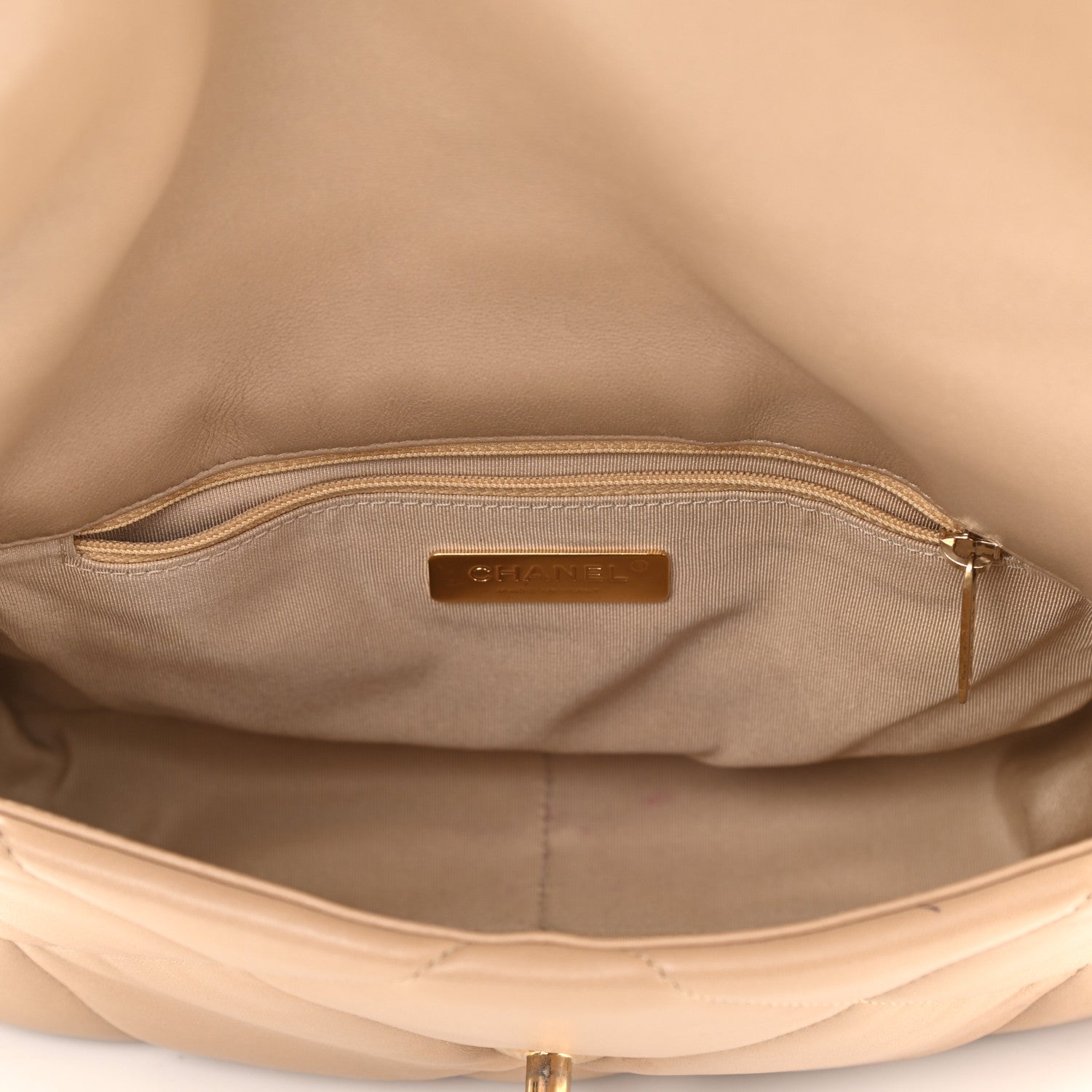 Chanel Lambskin Quilted Medium Chanel 19 Flap Dark Beige 5 of 14