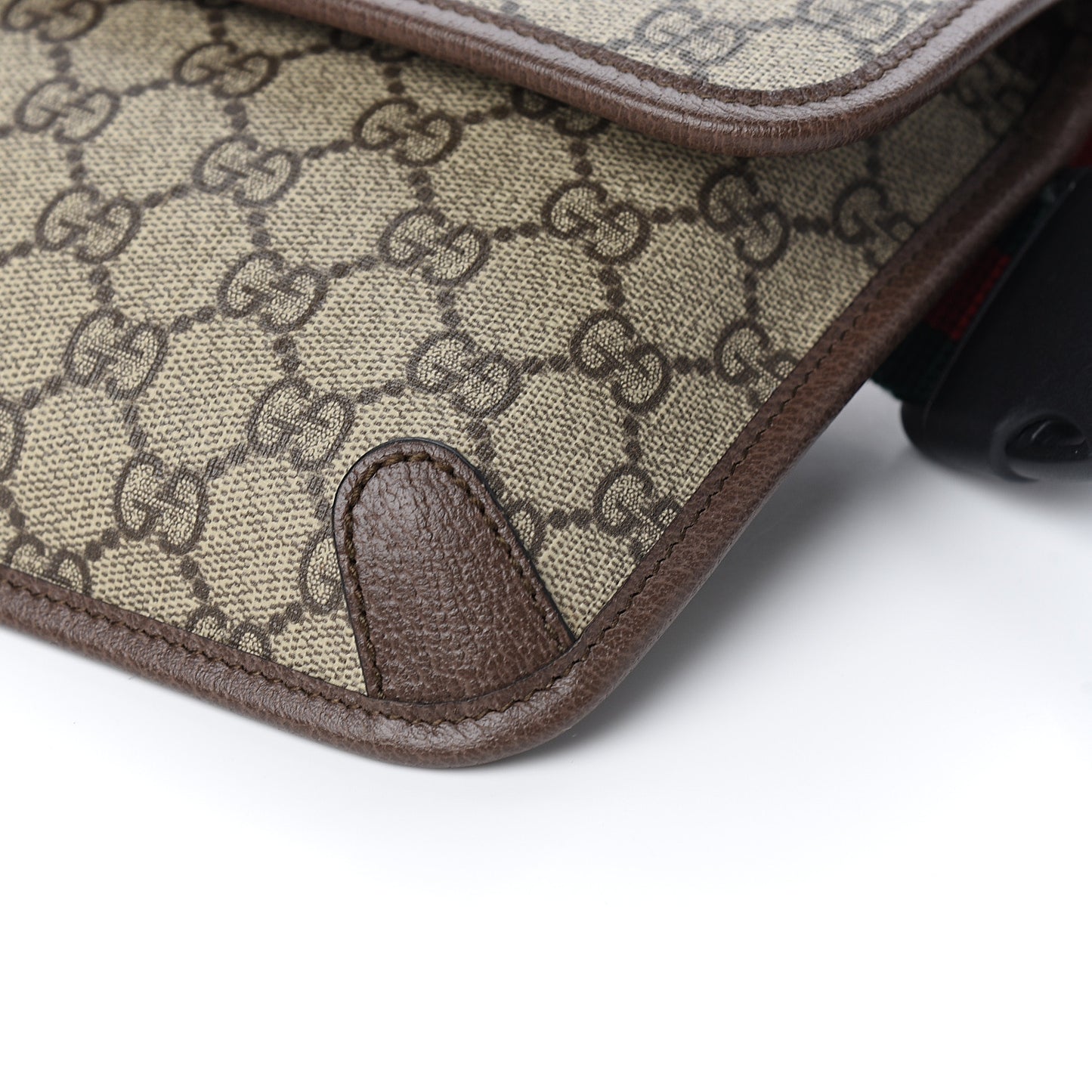GG Supreme Monogram Neo Vintage Web Belt Bag Brown