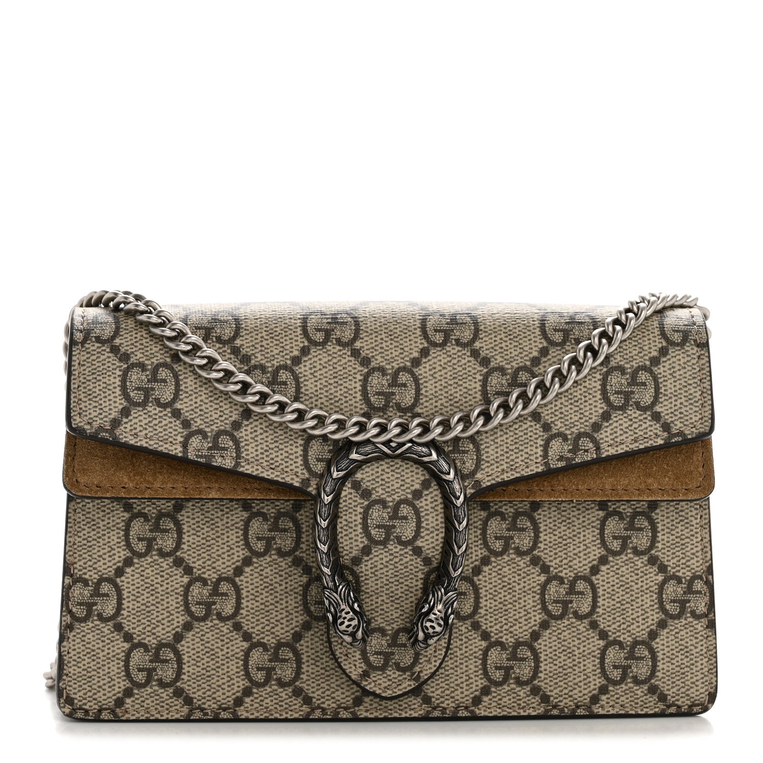 Gucci GG Supreme Monogram Super Mini Dionysus Shoulder Bag Taupe 1 of 12