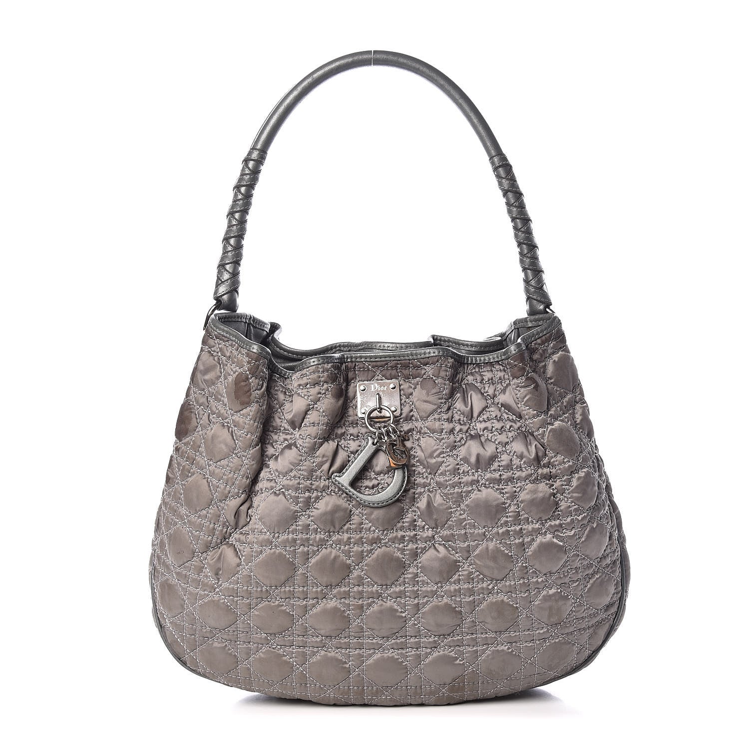 Christian Dior Nylon Cannage Tote Gray 1 of 18