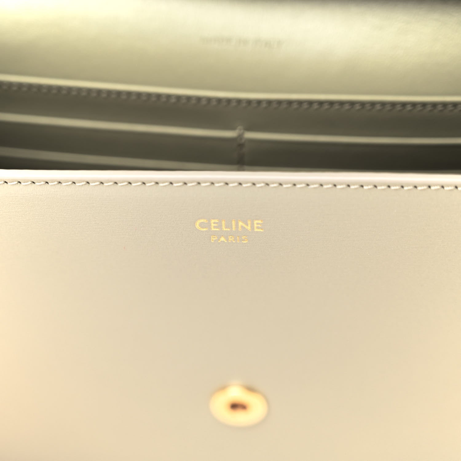 Celine Shiny Calfskin Triomphe Margo Wallet on Chain Green Clay 6 of 10