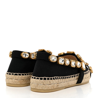 Gucci Canvas Crystal Embellished Espadrilles 35.5 Black 4 of 10