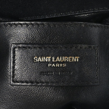 Saint Laurent Suede Matelasse Chevron Monogram Small Sulpice Black 6 of 9