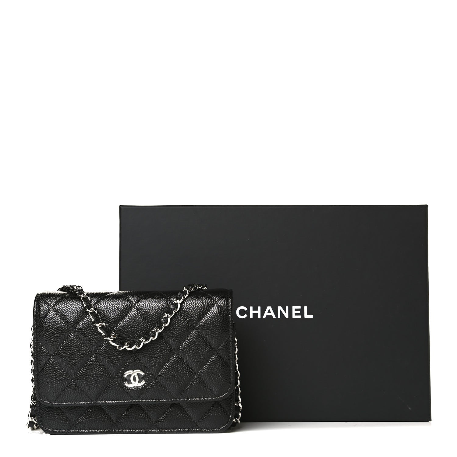 Chanel Caviar Quilted Mini Wallet On Chain WOC Black 12 of 13