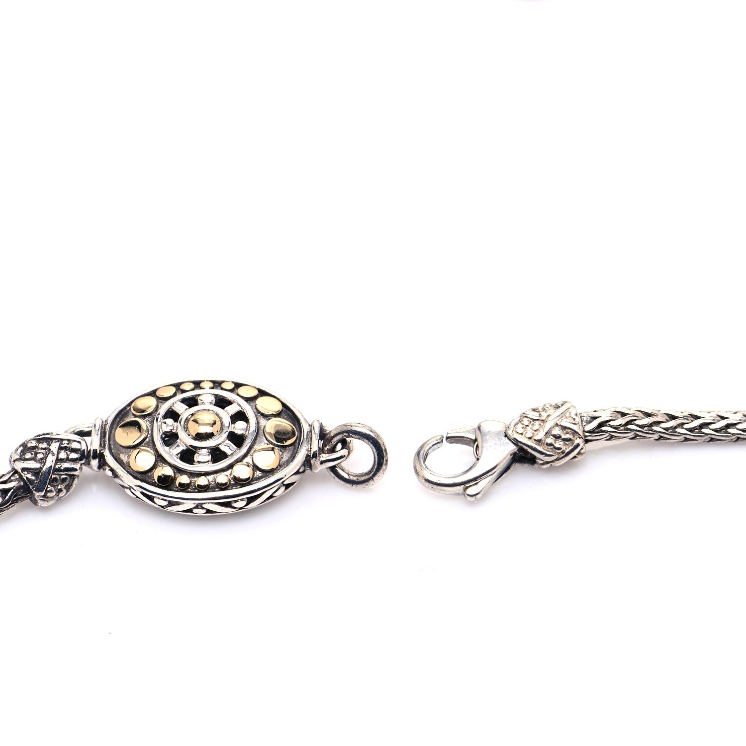 John Hardy Sterling Silver 18K Yellow Gold Jaisalmer Oval Station Necklace 3 of 4