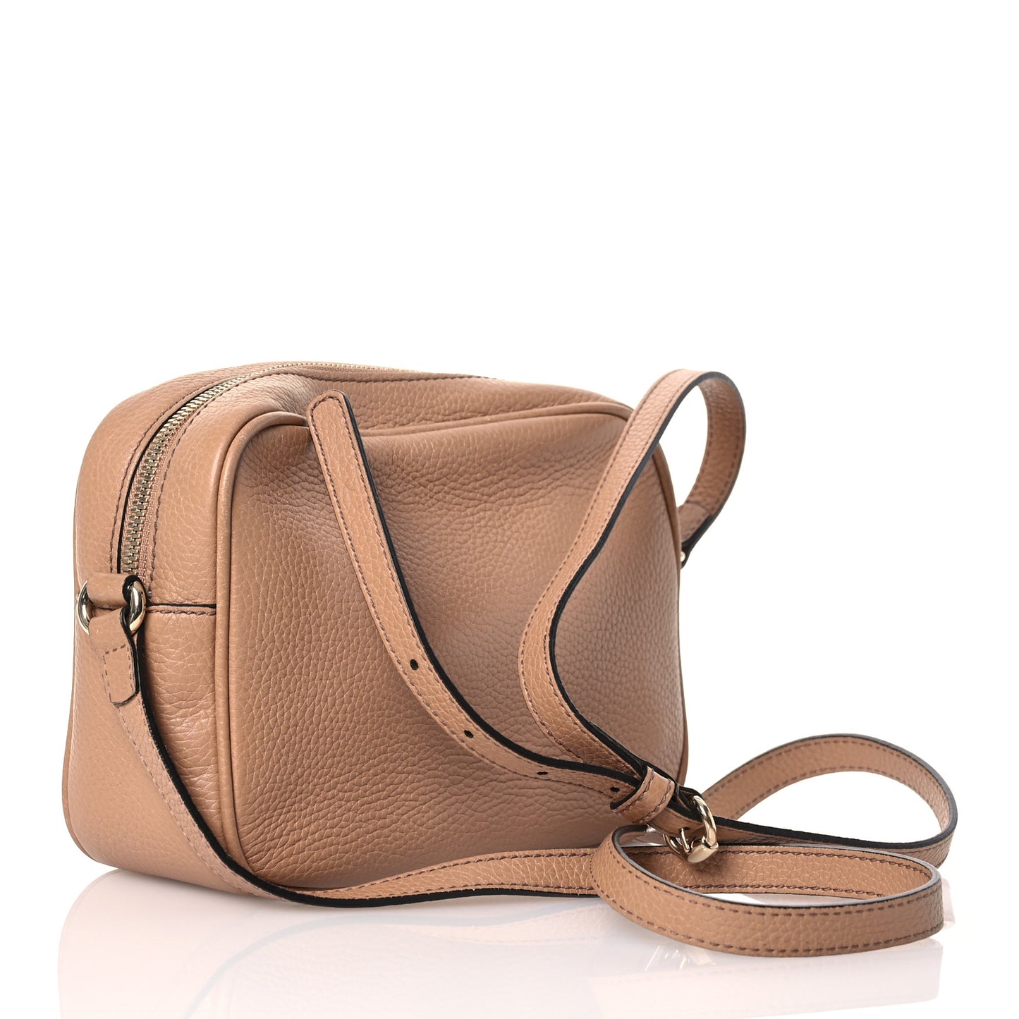 Pebbled Calfskin Small Soho Disco Bag Camelia