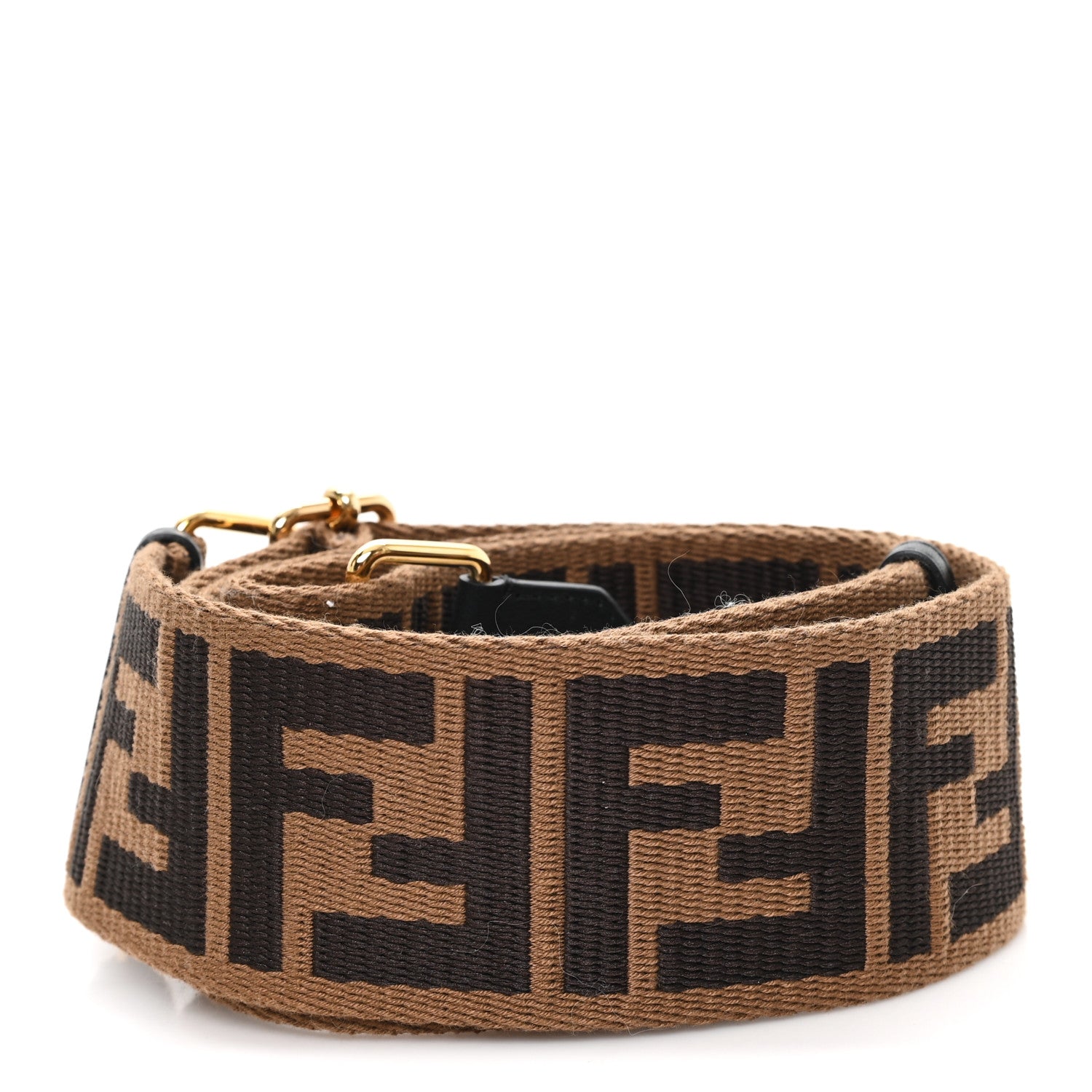 Fendi Ribbon Vitello Century FF 1974 Strap You Marrone Black 2 of 3