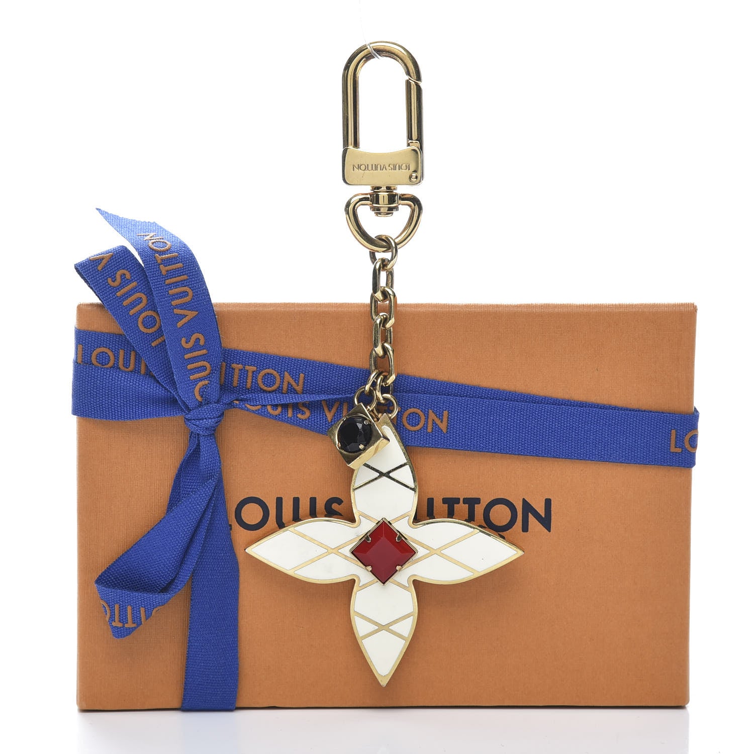 Louis Vuitton Malletage Flowers Bag Charm Key Holder 4 of 4