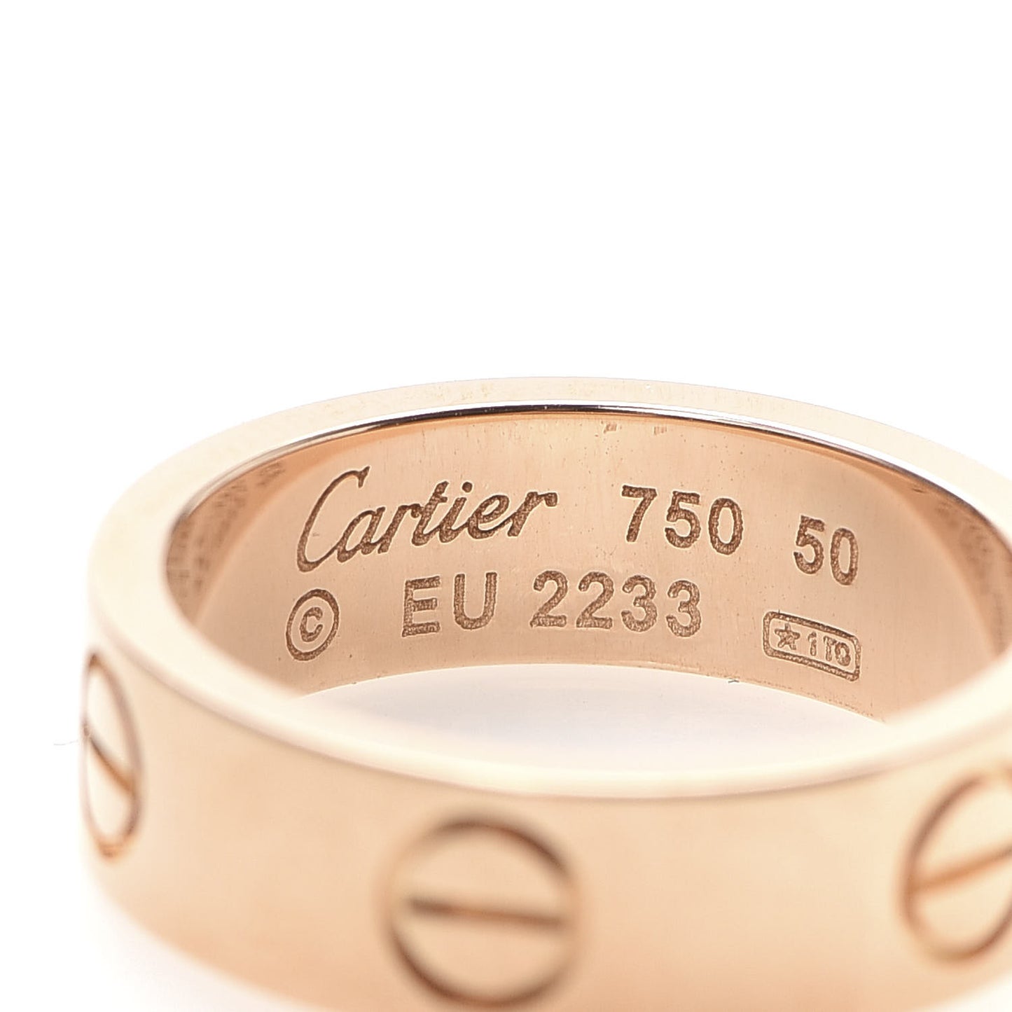 18K Pink Gold 5.5mm LOVE Ring 50 5.25