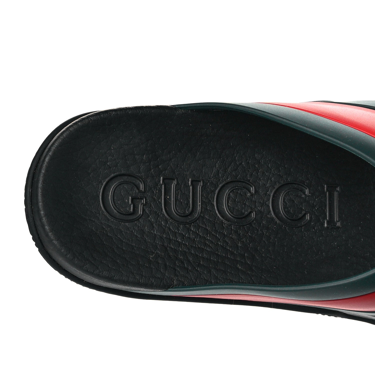 Gucci Rubber Web Womens Criss Cross Slide Sandals 38 Green Red 7 of 9