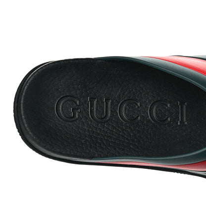 Gucci Rubber Web Womens Criss Cross Slide Sandals 38 Green Red 7 of 9