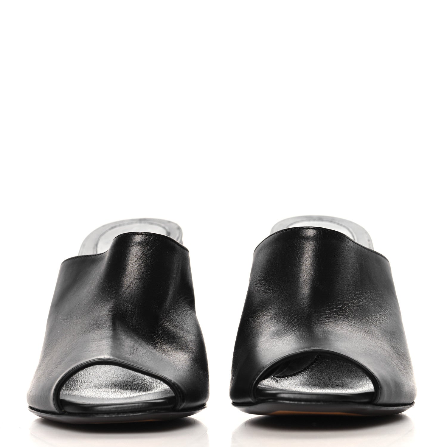 Fendi Vitello Spiked Heel Mules 36 Black 3 of 8