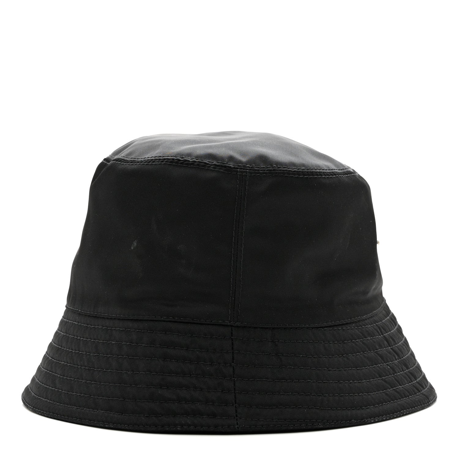 Prada Re-Nylon Metal Triangle Logo Womens Bucket Hat L Black 5 of 10