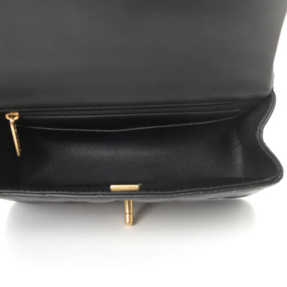Chanel Lambskin Quilted Mini Top Handle Rectangular Flap Black 5 of 12