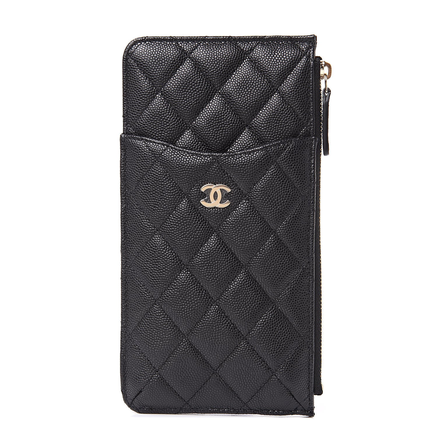 Chanel Caviar Quilted Classic Flat Wallet Pouch Black 1 of 8