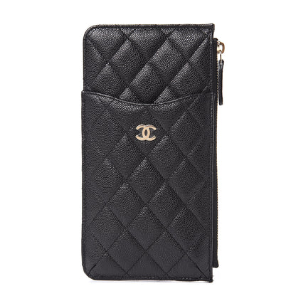 Chanel Caviar Quilted Classic Flat Wallet Pouch Black 1 of 8