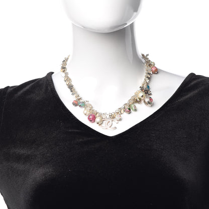 Chanel Pearl Enamel Bead CC Necklace Pink Silver 2 of 5