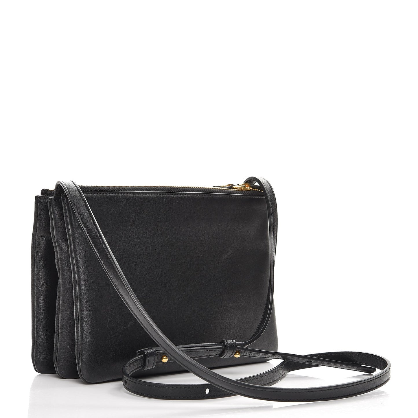 Lambskin Small Trio Crossbody Bag Black