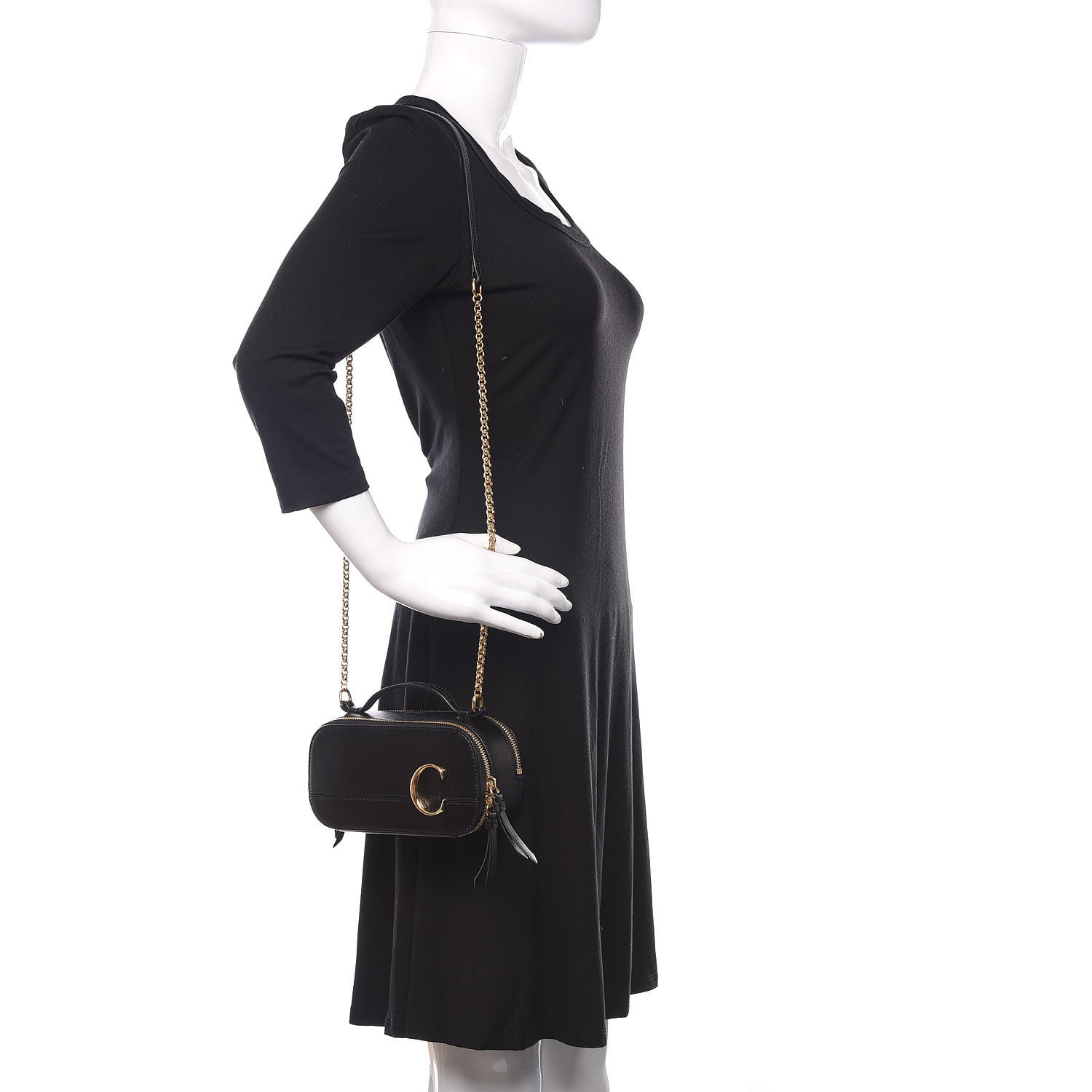 Chloe Calfskin Mini C Vanity Bag Black 2 of 10