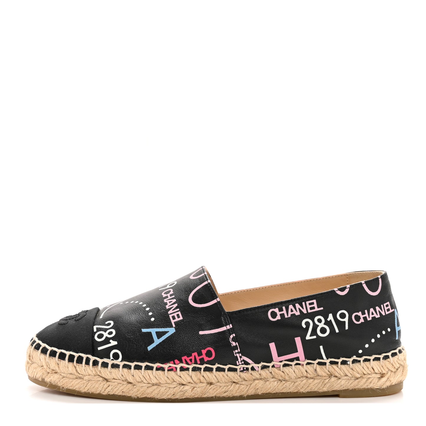Lambskin Grosgrain Printed Espadrilles 37 Multicolor Black